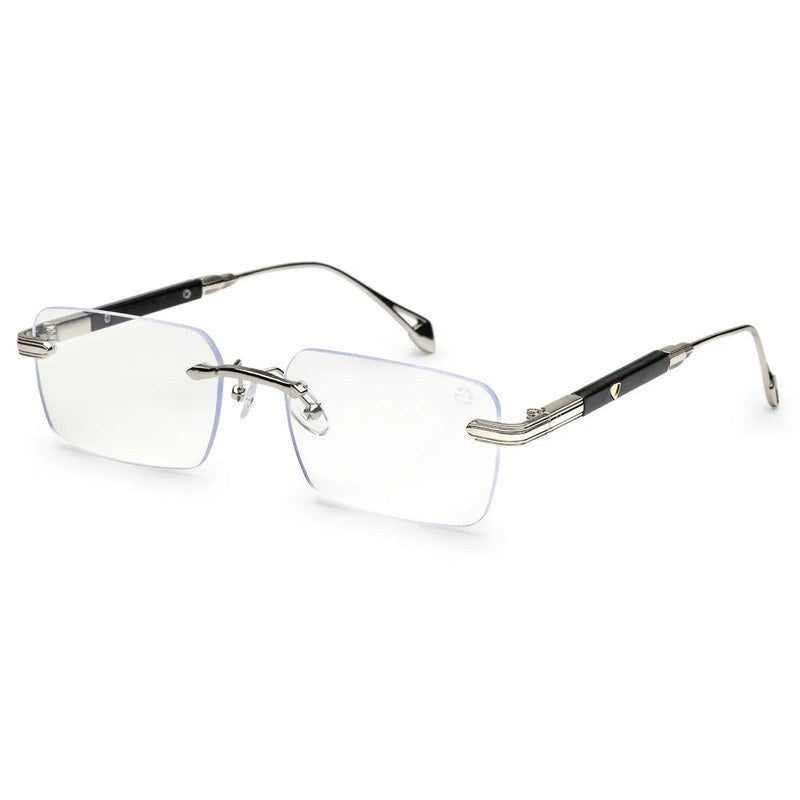 Veyra Transparent Medium Rim Less Rectangle Eyeglasses for Men — Hashtag Eyewears