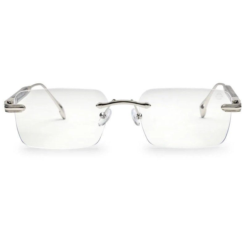 Veyra Transparent Medium Rim Less Rectangle Eyeglasses for Men — Hashtag Eyewears
