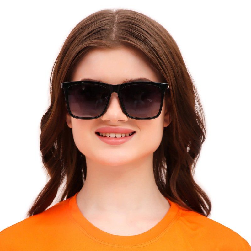 Virelia Black Large Full Rim Square Sunglasses for Men & Women — Hashtag Eyewears