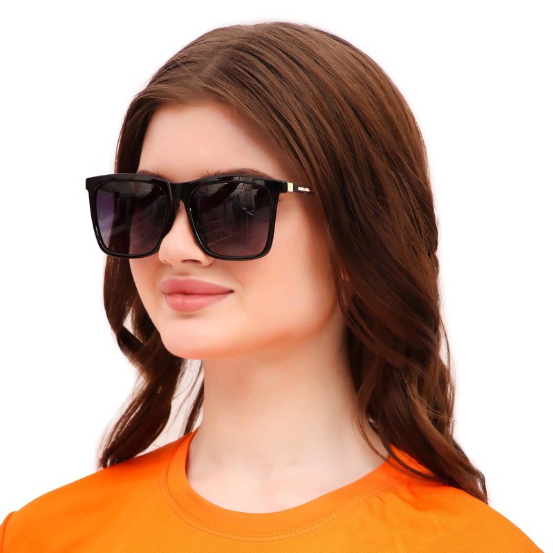 Virelia Black Large Full Rim Square Sunglasses for Men & Women — Hashtag Eyewears