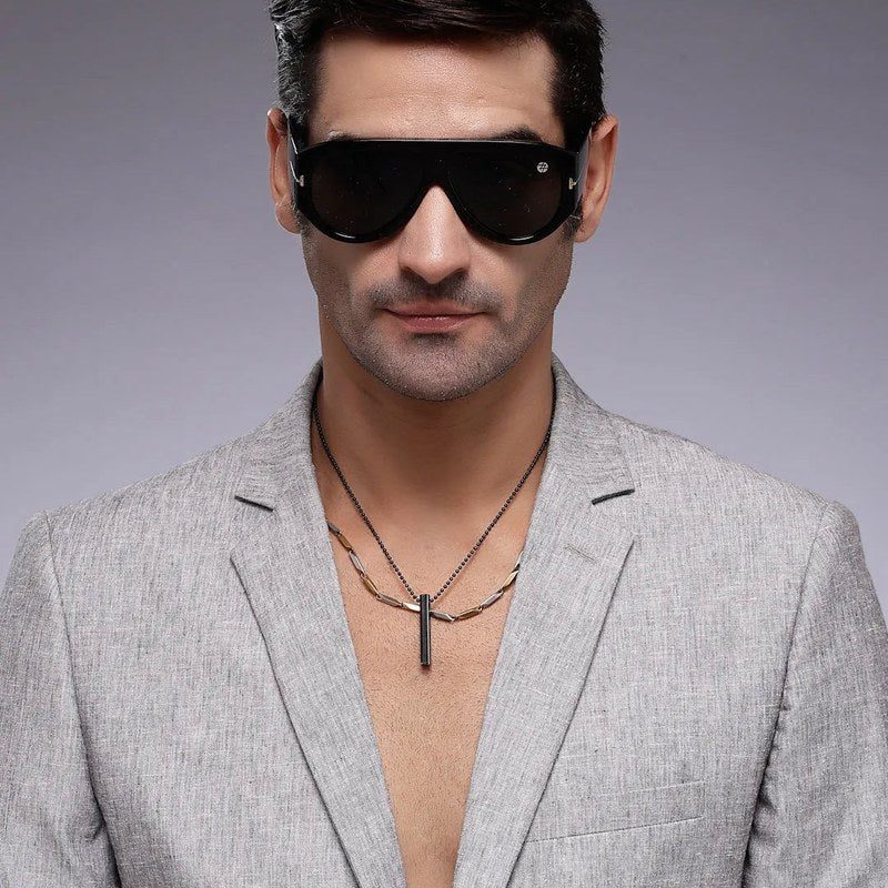 Vista Black Medium Full Rim Aviator Sunglasses for Men & Women — Hashtag Eyewears