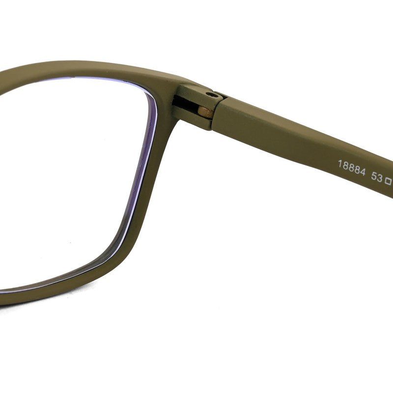 Vizionix Olive Green Medium Full Rim RECTANGLE Computer Glasses for Men & Women — Hashtag Eyewears