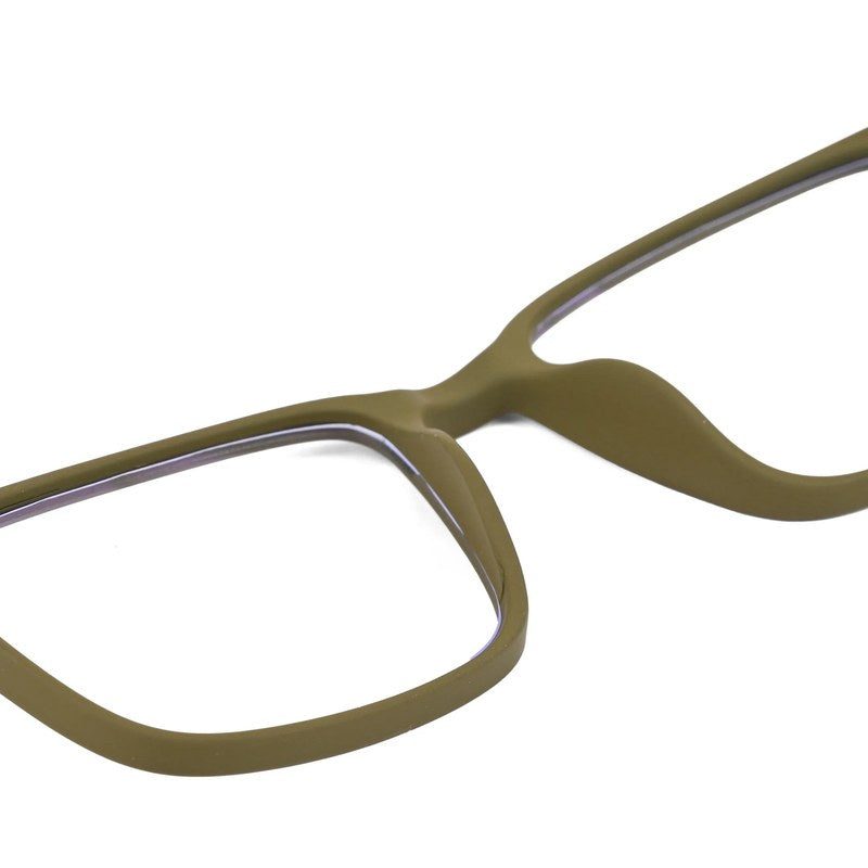 Vizionix Olive Green Medium Full Rim RECTANGLE Computer Glasses for Men & Women — Hashtag Eyewears