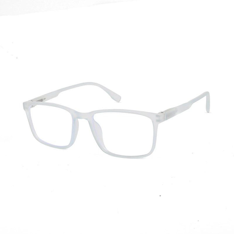 Vizionix Transparent Light Blue Medium Full Rim RECTANGLE Computer Glasses for Men & Women — Hashtag Eyewears