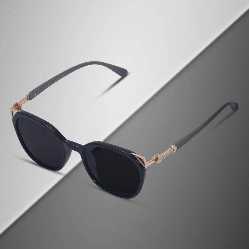 Vortex Black Medium Full Rim Round Sunglasses for Women — Hashtag Eyewears