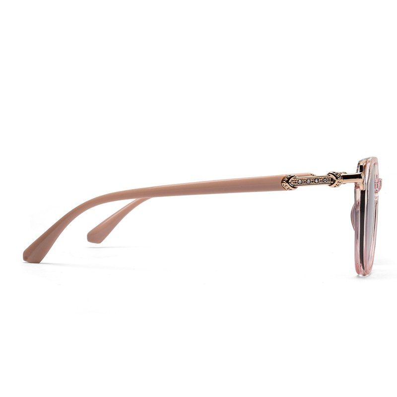 Vortex Transparent Pink Medium Full Rim Round Sunglasses for Women — Hashtag Eyewears