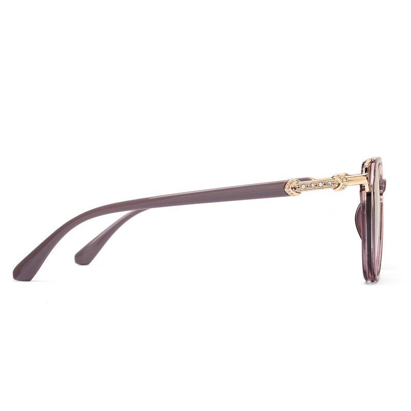 Vortex Transparent Purple Medium Full Rim Round Sunglasses for Women — Hashtag Eyewears