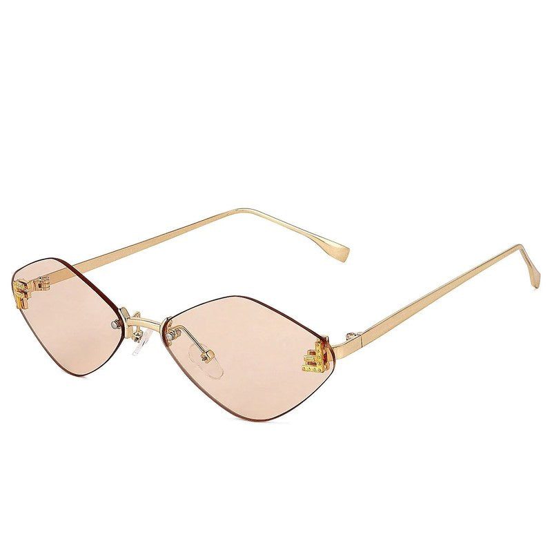 Xelora Light Yellow Small Rim Less Diamond Sunglasses for Women — Hashtag Eyewears