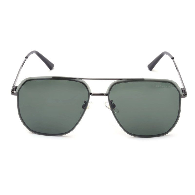 Xylar Green Medium Full Rim Square Sunglasses for Men & Women — Hashtag Eyewears