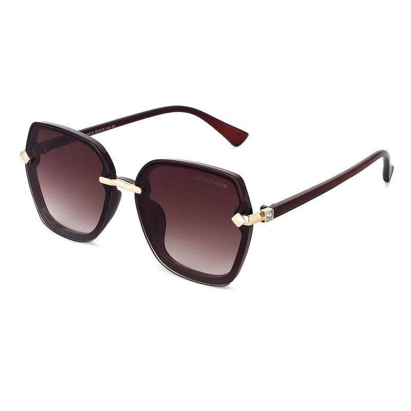 Xyrion Gradient Brown Large Full Rim Butterfly Sunglasses for Men & Women — Hashtag Eyewears