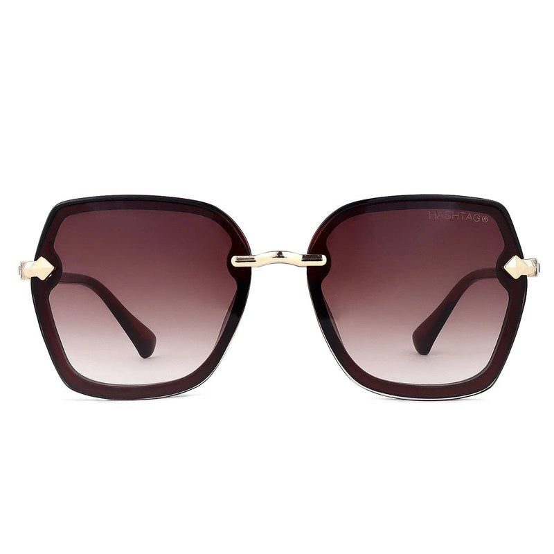 Xyrion Gradient Brown Large Full Rim Butterfly Sunglasses for Men & Women — Hashtag Eyewears