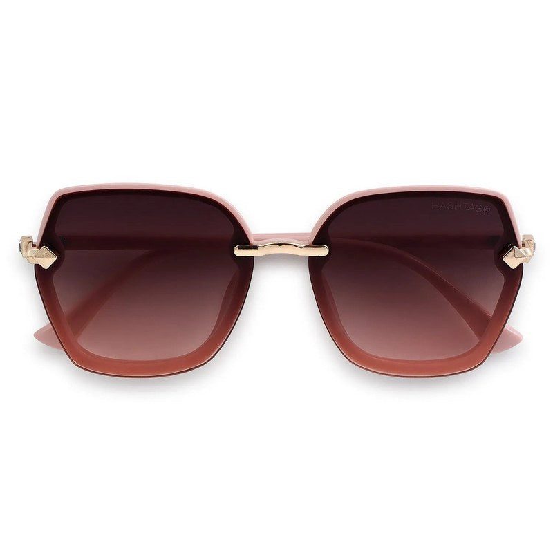Xyrion Gradient Brown & Pink Large Full Rim Butterfly Sunglasses for Men & Women — Hashtag Eyewears