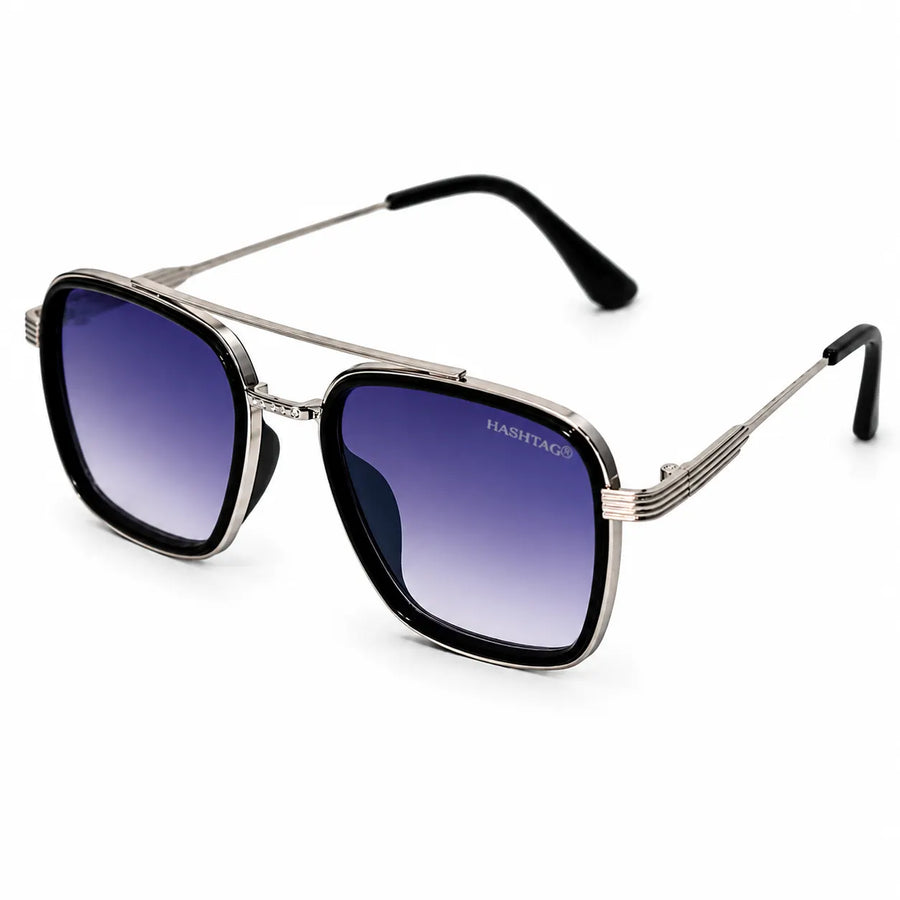 Reeon | Gradient Grey Medium Full Rim Square Sunglasses for Men [UV-protected]