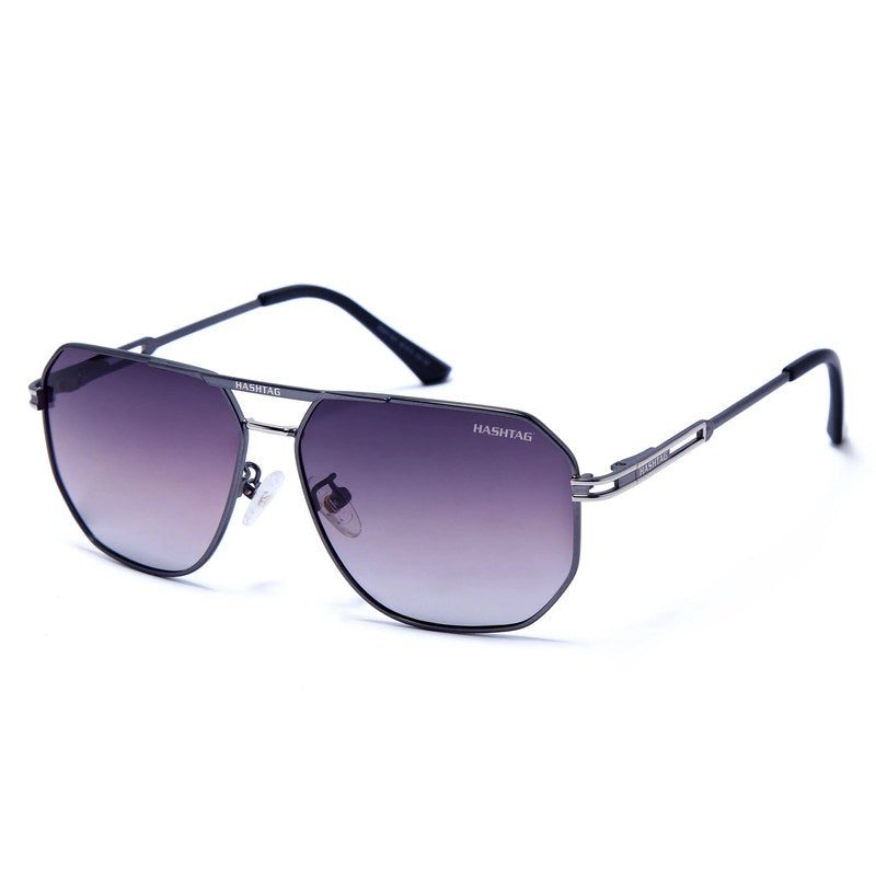 Sion Gradient Purple Medium Full Rim Haxagonal Sunglasses for Men & Women — Hashtag Eyewears