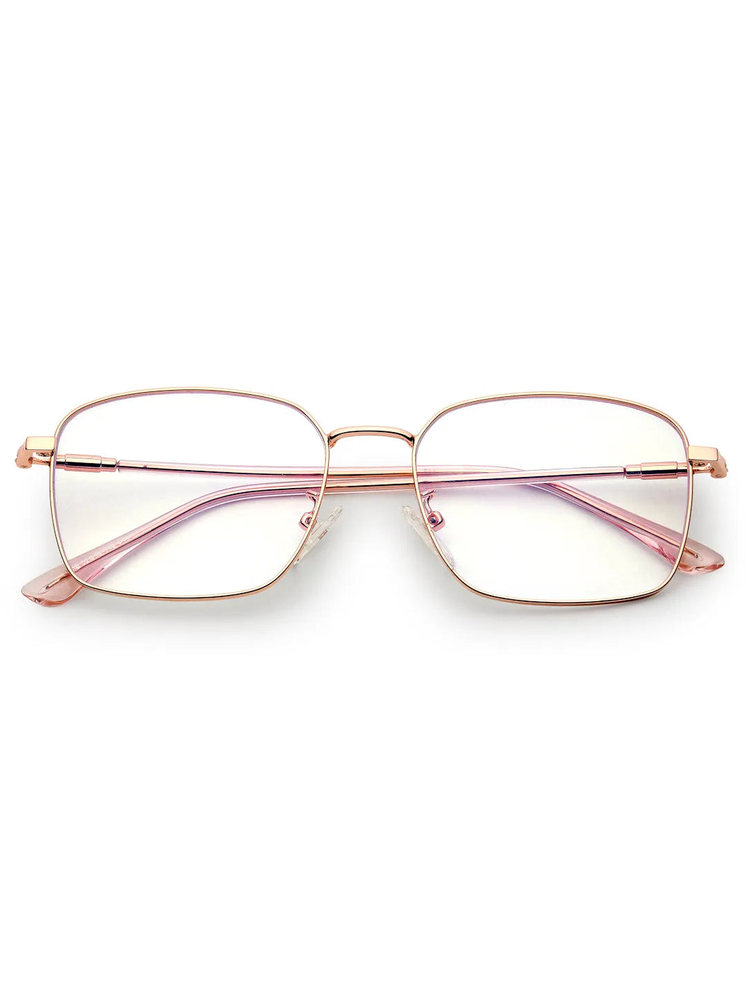 Fyrion | Rose Gold Medium Full Rim RECTANGLE Computer Glasses for Men & Women [Blue Block]