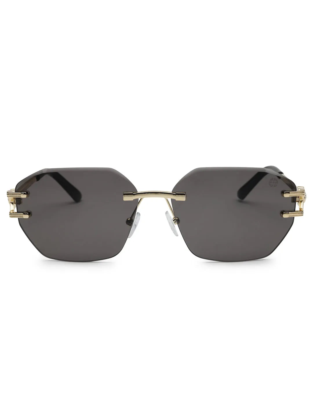 Valora | Black Medium Rim Less Square Sunglasses for Men [UV-protected]