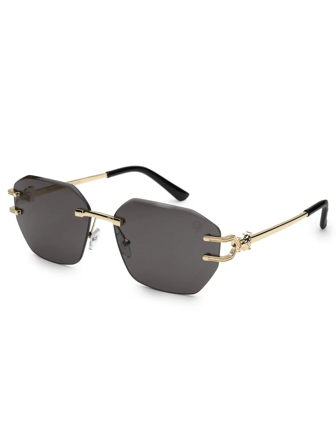 Valora | Black Medium Rim Less Square Sunglasses for Men [UV-protected]