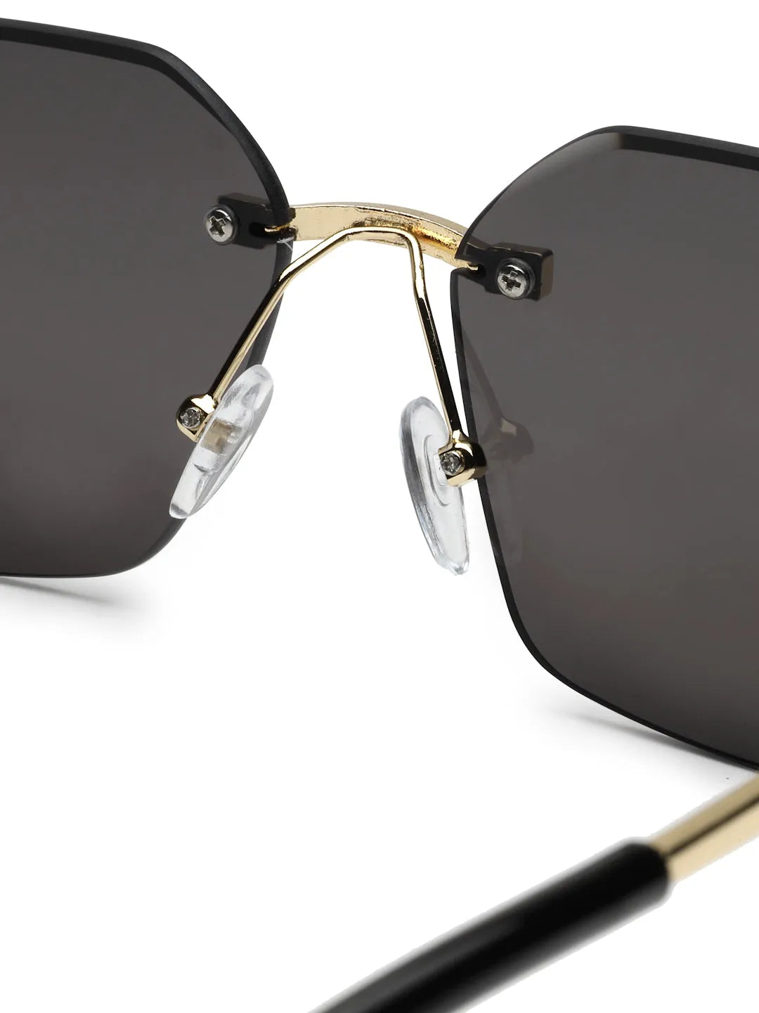 Valora | Black Medium Rim Less Square Sunglasses for Men [UV-protected]
