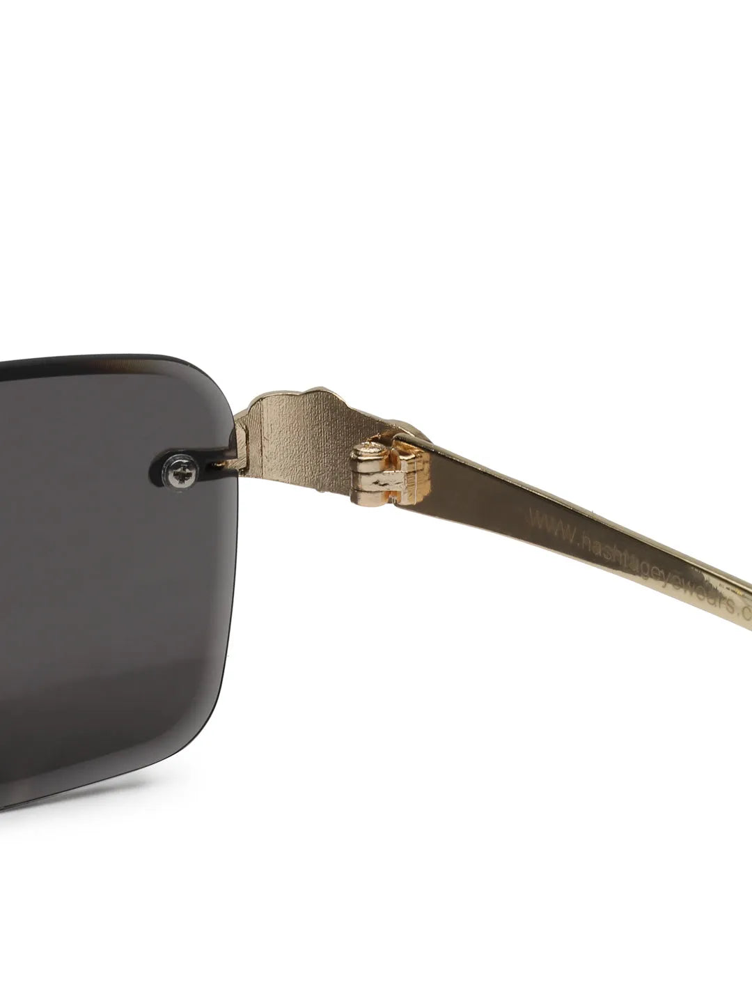 Clyra | Black Medium Rim Less Square Sunglasses for Men [UV-protected]