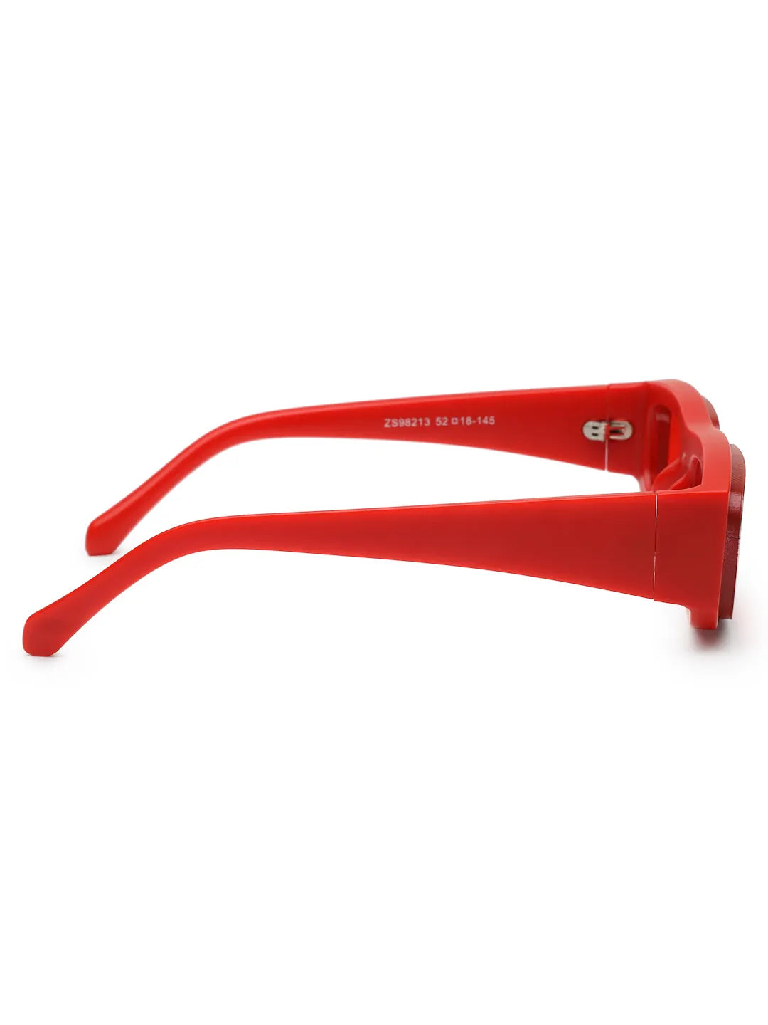 Crystix | Red Small Full Rim Rectangle Sunglasses for Men & Women [UV-protected]