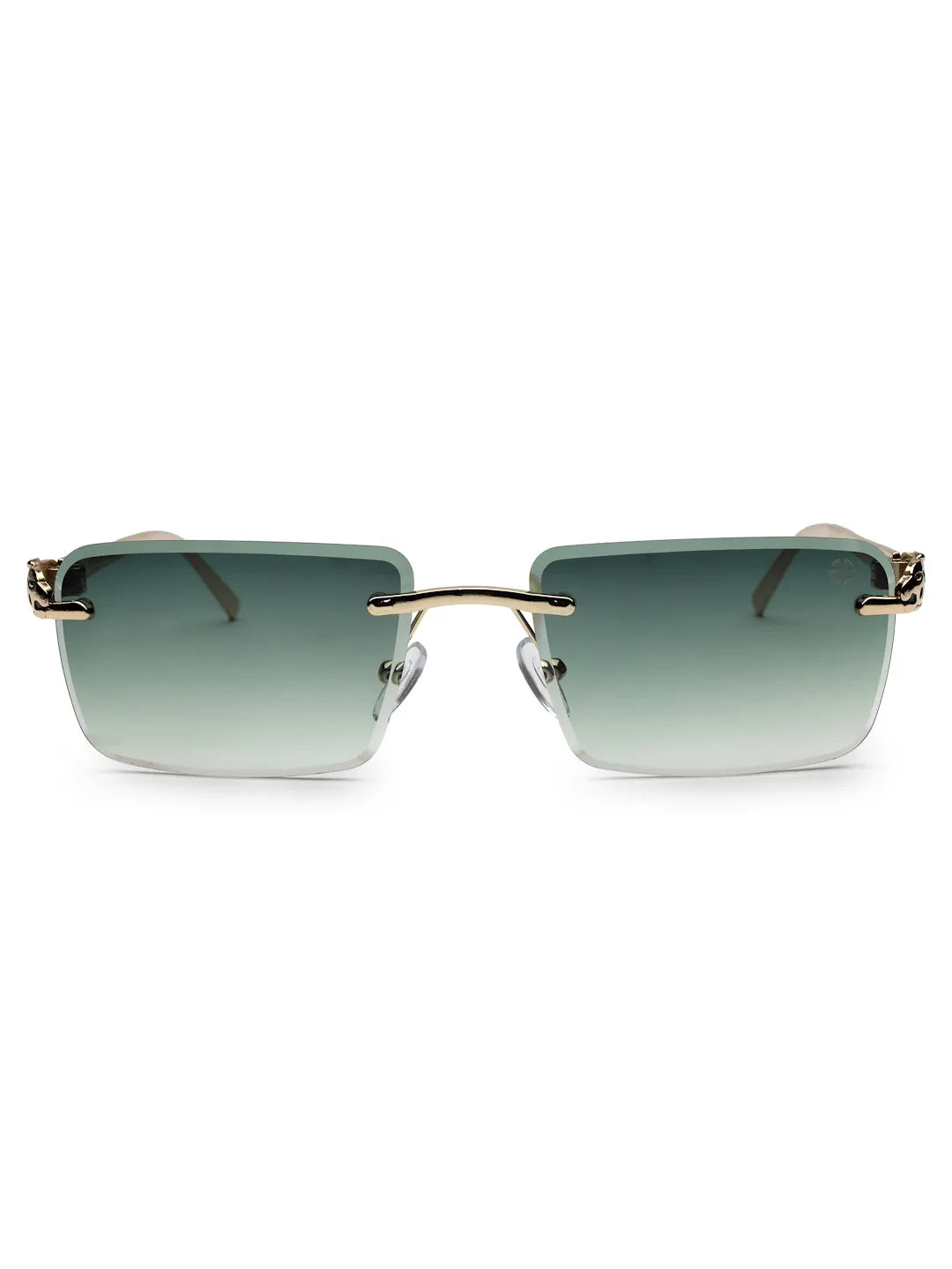 Clyra | Gradient Green Medium Rim Less Square Sunglasses for Men [UV-protected]