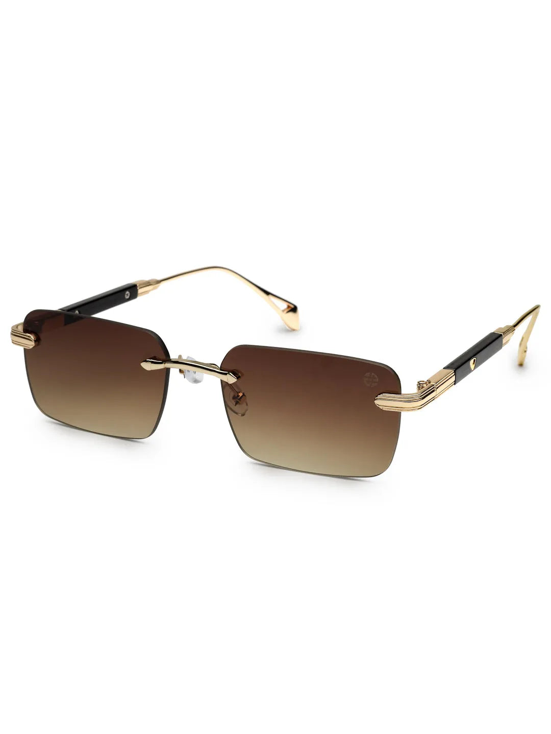 Veyra | Brown Medium Rim Less Rectangle Sunglasses for Men [UV-protected]