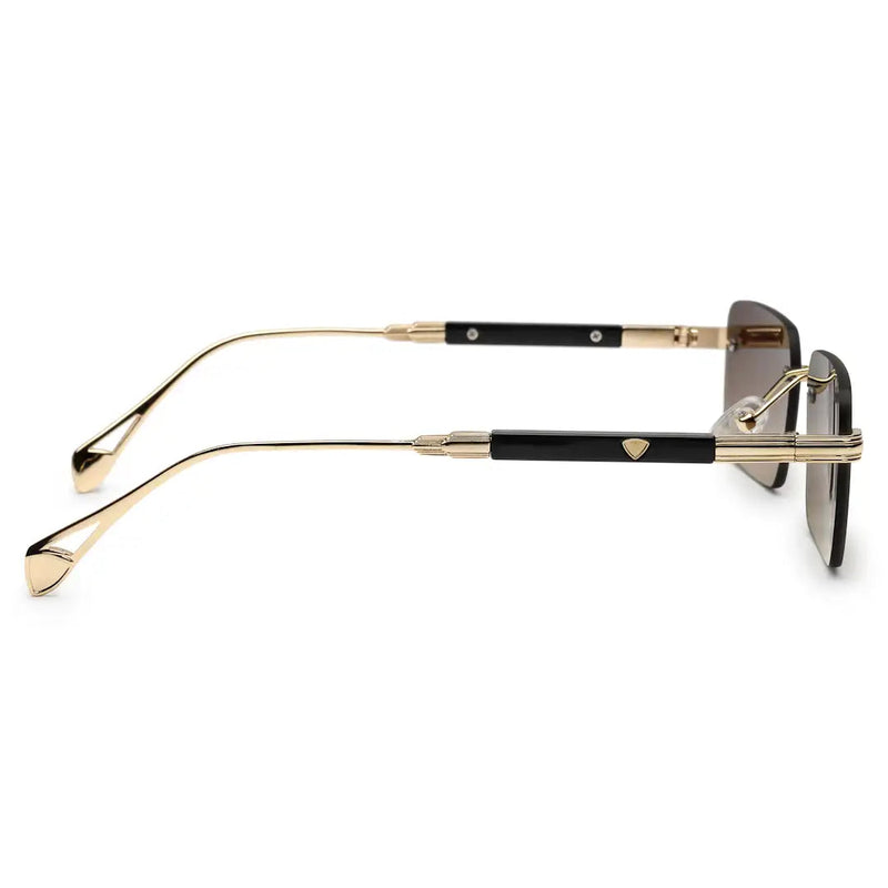 Veyra | Brown Medium Rim Less Rectangle Sunglasses for Men [UV-protected]
