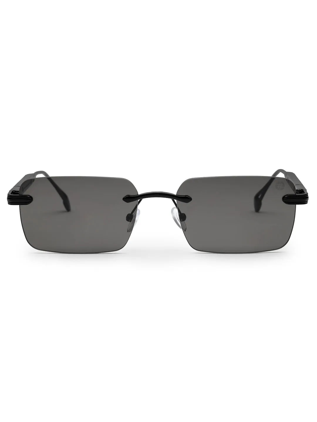 Veyra | Black Medium Rim Less Rectangle Sunglasses for Men [UV-protected]