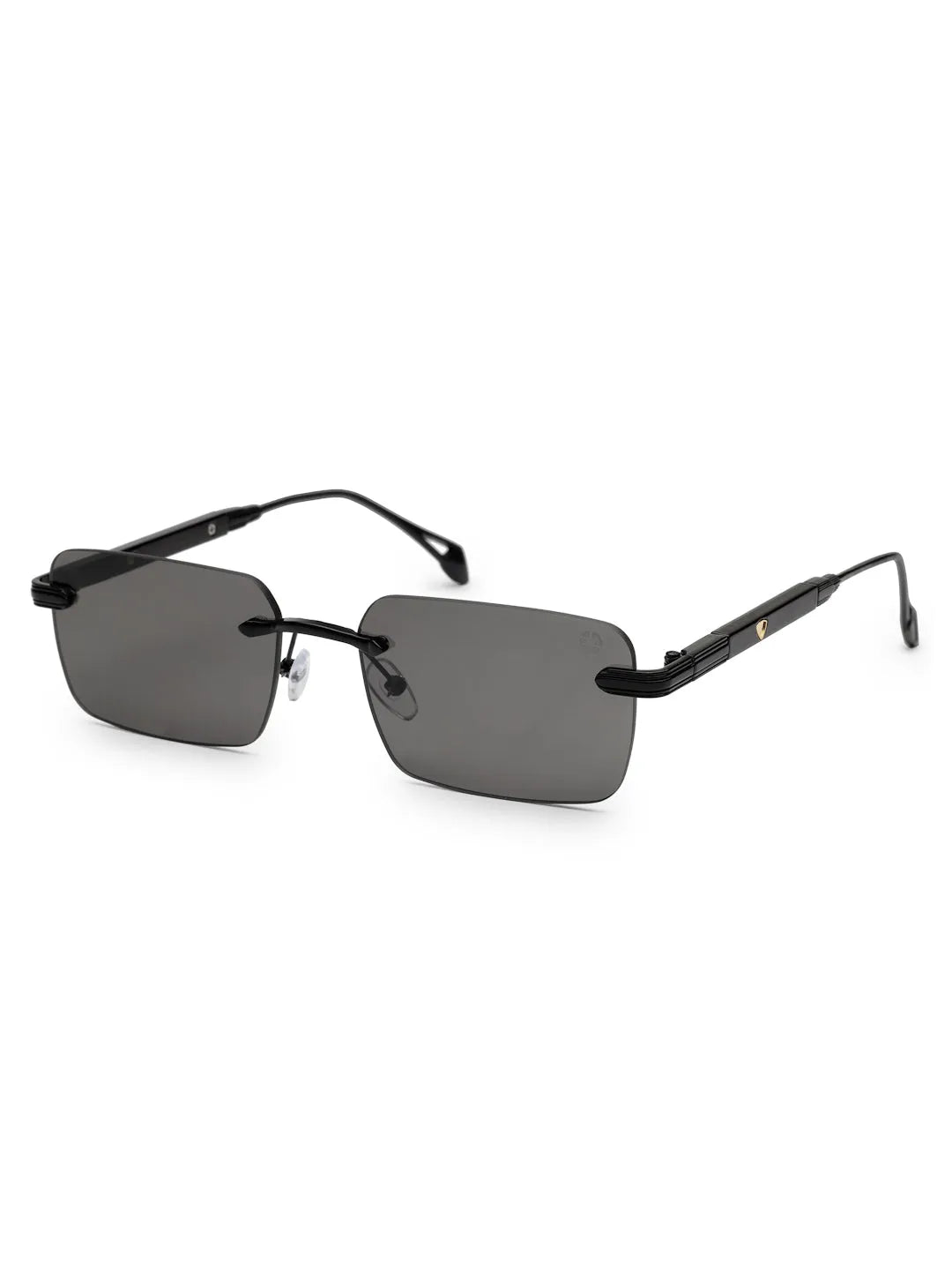 Veyra | Black Medium Rim Less Rectangle Sunglasses for Men [UV-protected]
