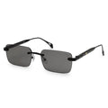 Veyra | Black Medium Rim Less Rectangle Sunglasses for Men [UV-protected]