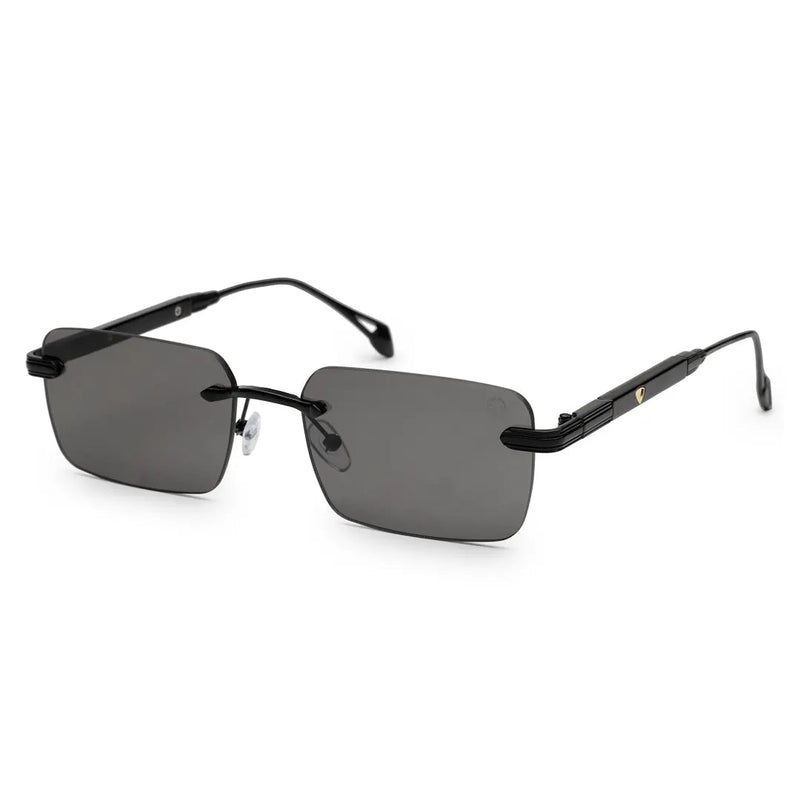 Veyra | Black Medium Rim Less Rectangle Sunglasses for Men [UV-protected]