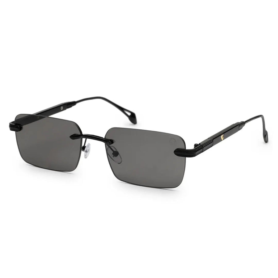 Veyra | Black Medium Rim Less Rectangle Sunglasses for Men [UV-protected]