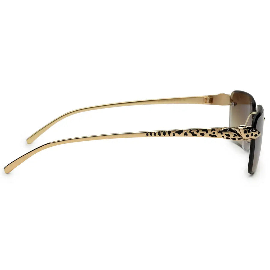 Clyra | Gradient Brown Medium Rim Less RECTANGLE Sunglasses for Men [UV-protected]