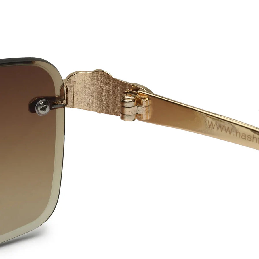 Clyra | Gradient Brown Medium Rim Less RECTANGLE Sunglasses for Men [UV-protected]
