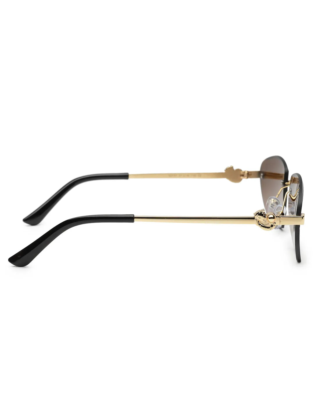 Pyrion | Brown Medium Rim Less Rectangle Sunglasses for Men [UV-protected]