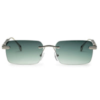 Veyra | Green Medium Rim Less Rectangle Sunglasses for Men [UV-protected]