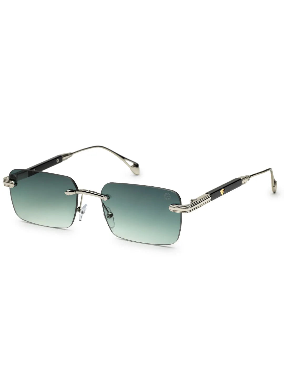 Veyra | Green Medium Rim Less Rectangle Sunglasses for Men [UV-protected]