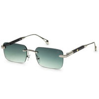 Veyra | Green Medium Rim Less Rectangle Sunglasses for Men [UV-protected]
