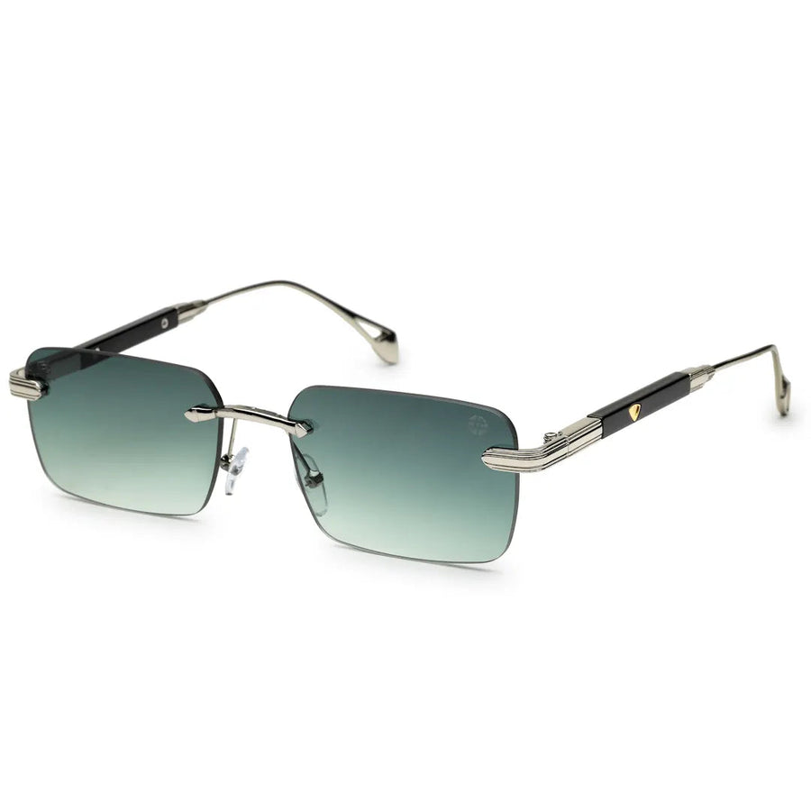 Veyra | Green Medium Rim Less Rectangle Sunglasses for Men [UV-protected]