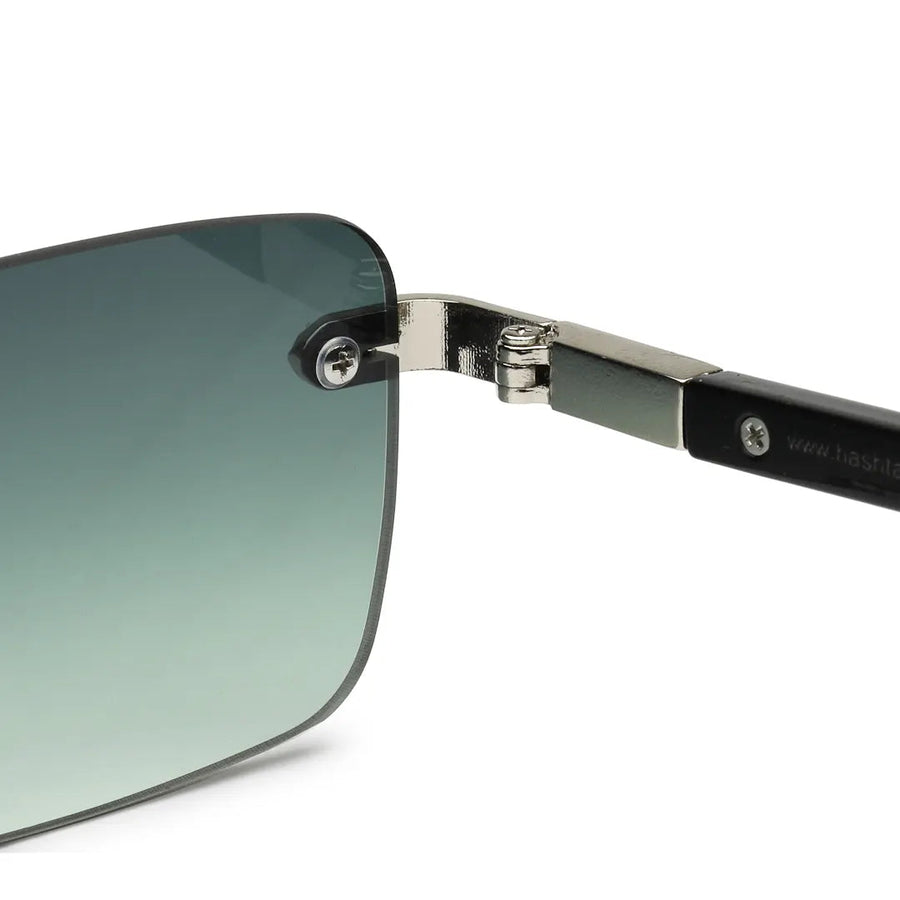 Veyra | Green Medium Rim Less Rectangle Sunglasses for Men [UV-protected]