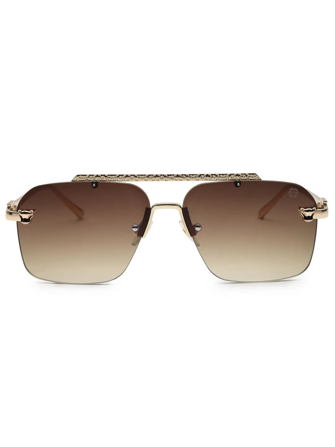 Pyre | Gradient Brown Medium Rim Less Square Sunglasses for Men [UV-protected]