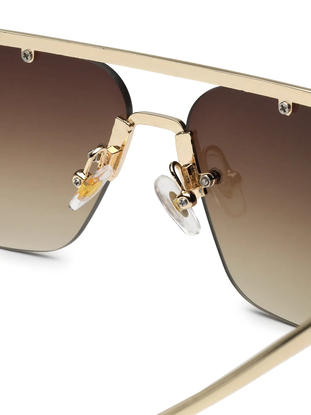 Pyre | Gradient Brown Medium Rim Less Square Sunglasses for Men [UV-protected]