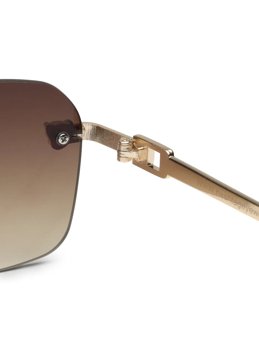 Pyre | Gradient Brown Medium Rim Less Square Sunglasses for Men [UV-protected]