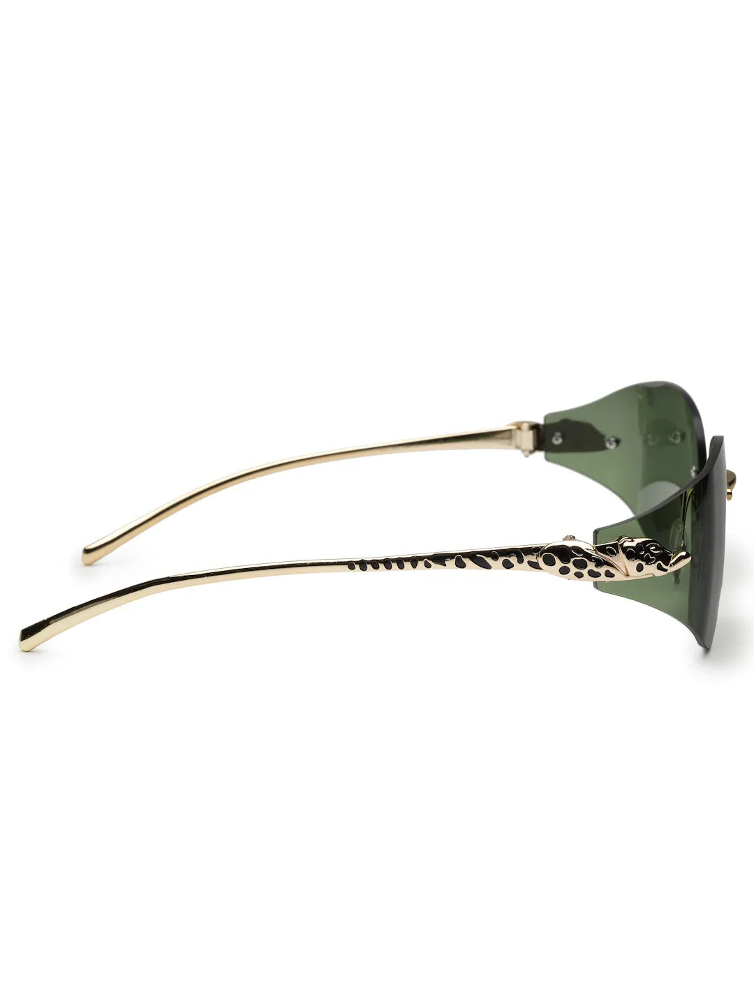 Valtrix | Green Medium Rim Less Oval Sunglasses for Men [UV-protected]