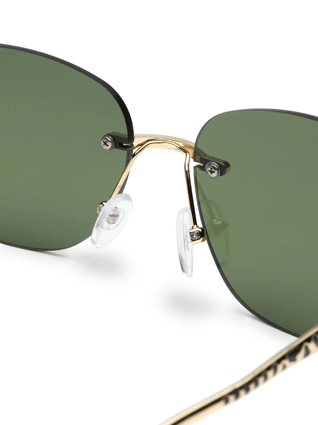 Valtrix | Green Medium Rim Less Oval Sunglasses for Men [UV-protected]