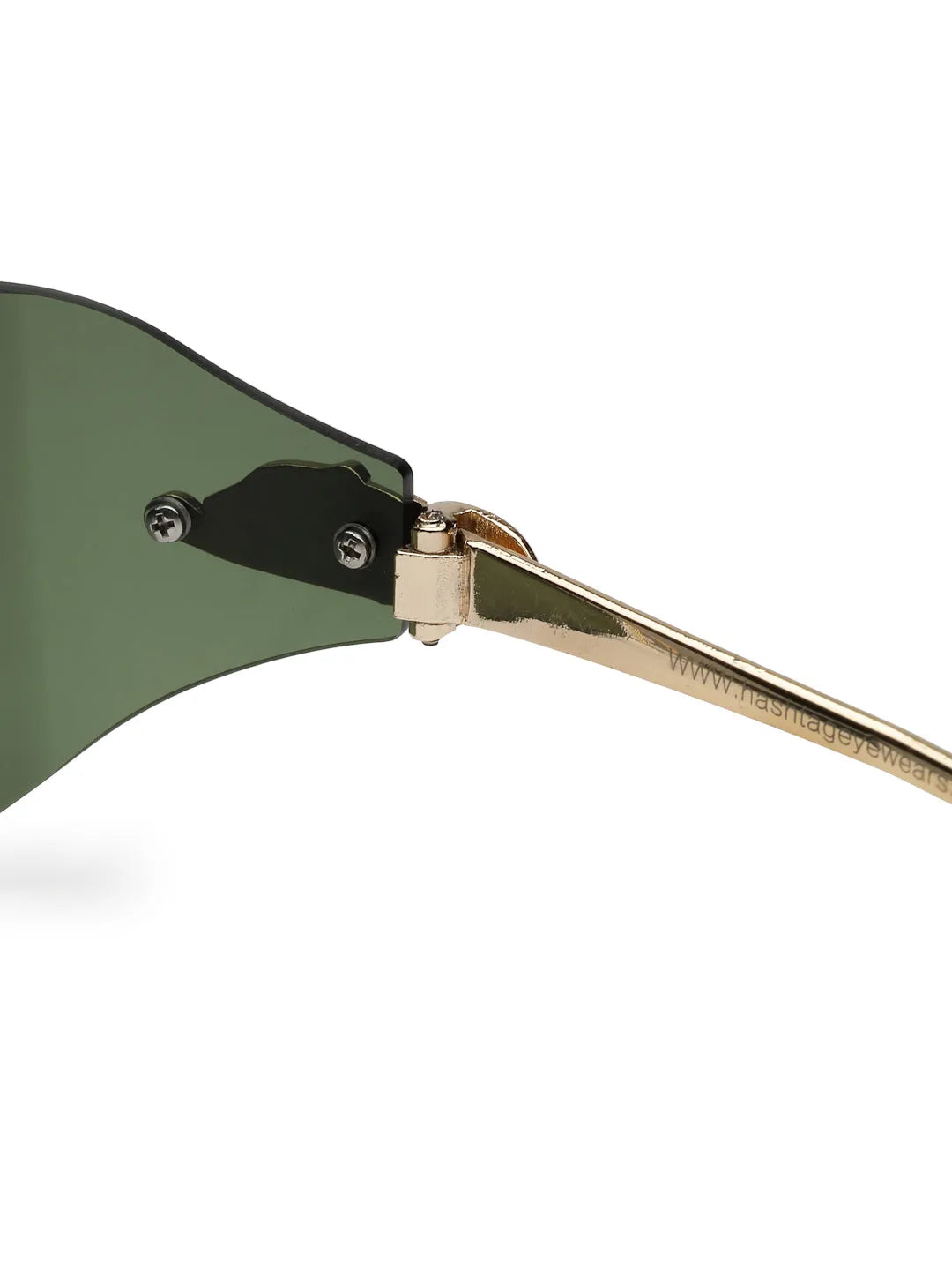 Valtrix | Green Medium Rim Less Oval Sunglasses for Men [UV-protected]
