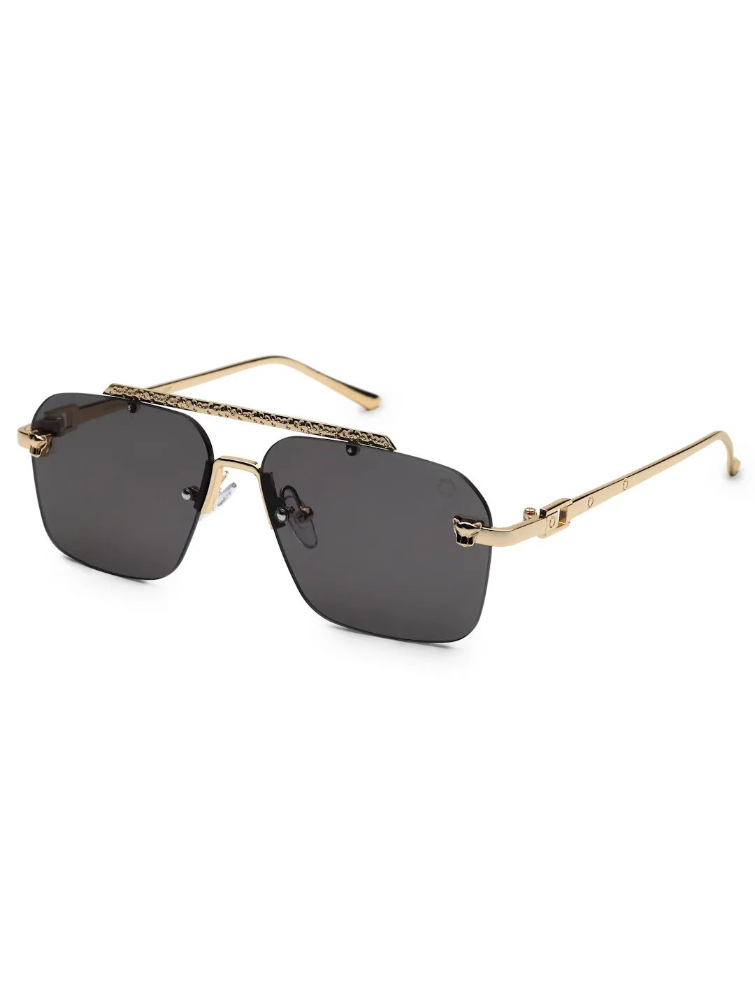Pyre | Gradient Grey & Black Medium Rim Less Square Sunglasses for Men [UV-protected]