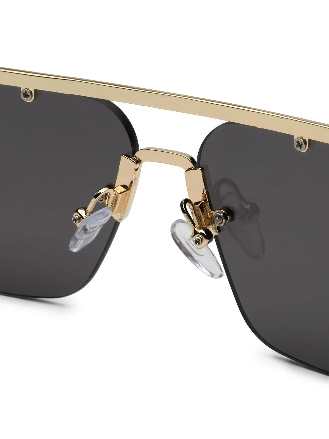 Pyre | Gradient Grey & Black Medium Rim Less Square Sunglasses for Men [UV-protected]