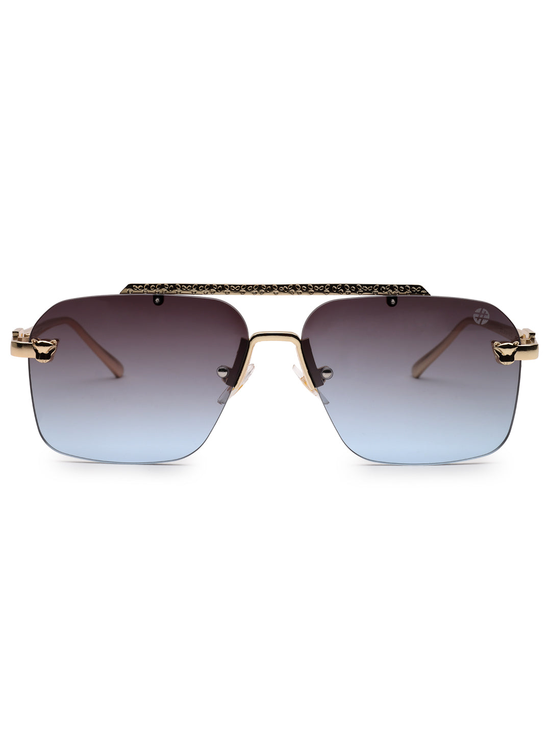 Pyre | Black Medium Rim Less Square Sunglasses for Men [UV-protected]
