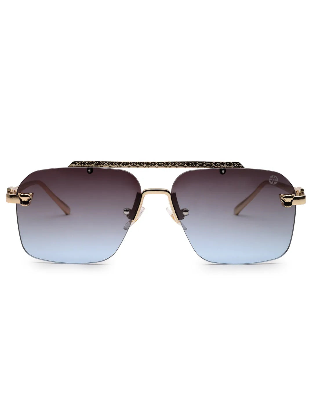 Pyre | Black Medium Rim Less Square Sunglasses for Men [UV-protected]